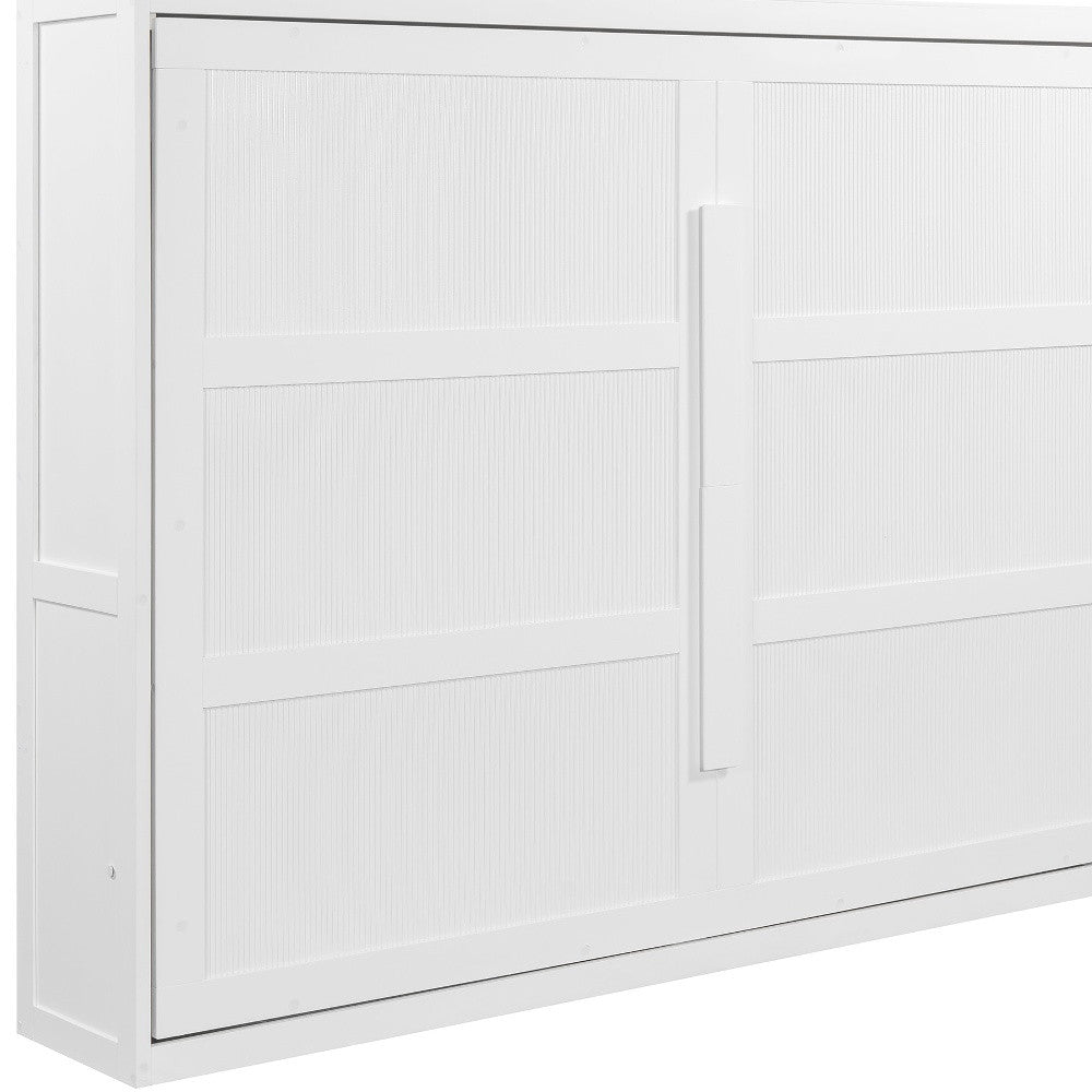 White Wood Queen Murphy Bed