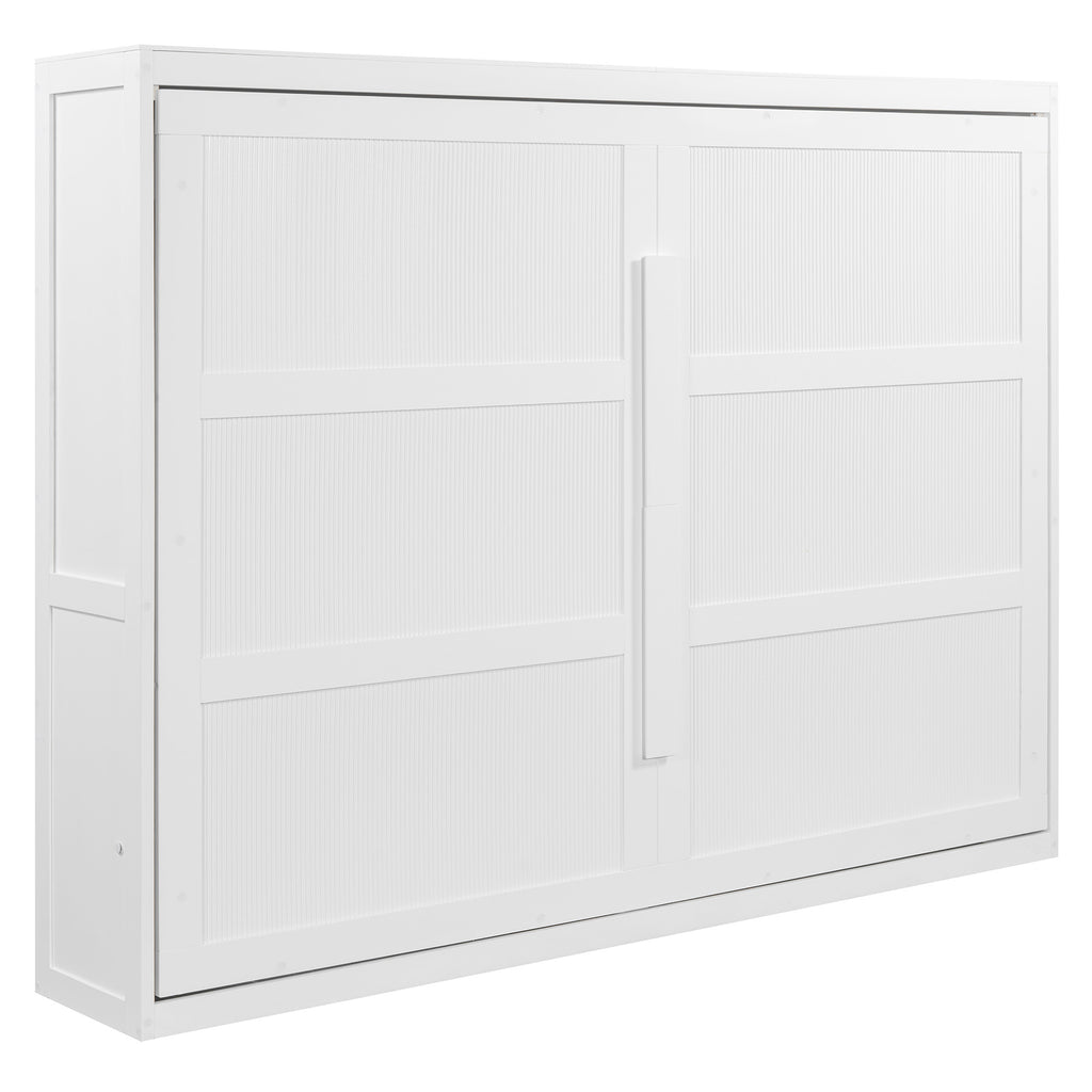White Wood Queen Murphy Bed