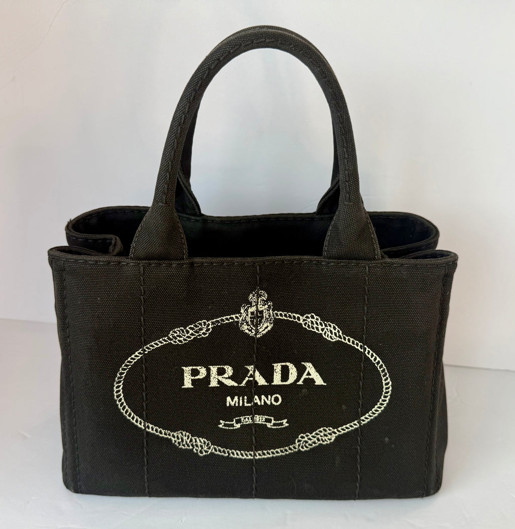 Prada Canapa Tote | Black Canvas