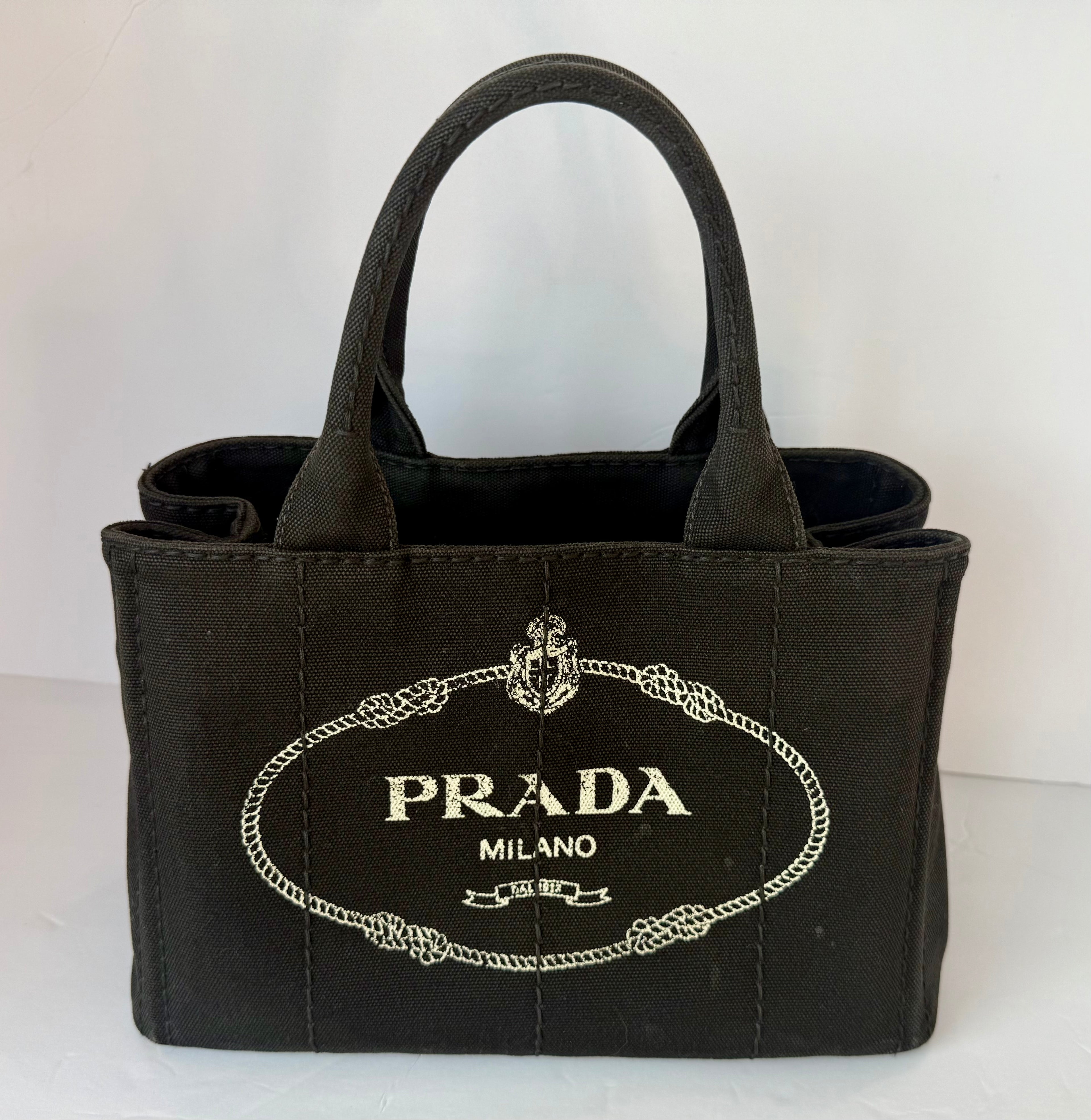 Prada Canapa Tote | Black Canvas