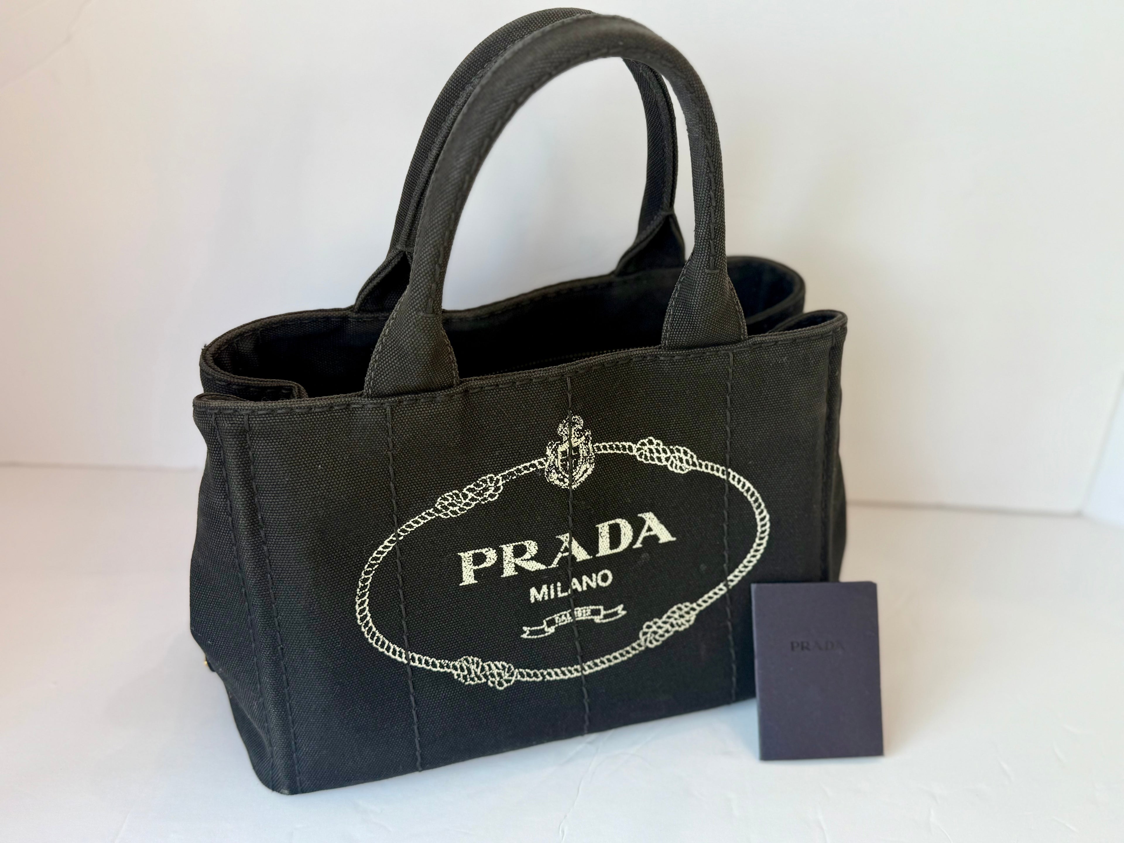 Prada Canapa Tote | Black Canvas